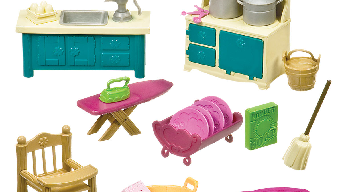 Kitchenette & Housekeeping Set | Mini Toy Kitchen | Li'l Woodzeez