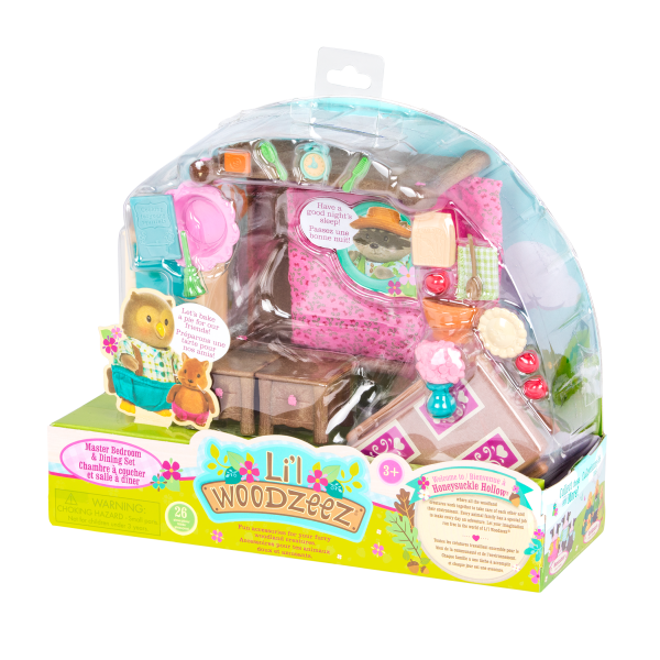 Master Bedroom & Dining Set Toy Furniture Playset Li'l Woodzeez