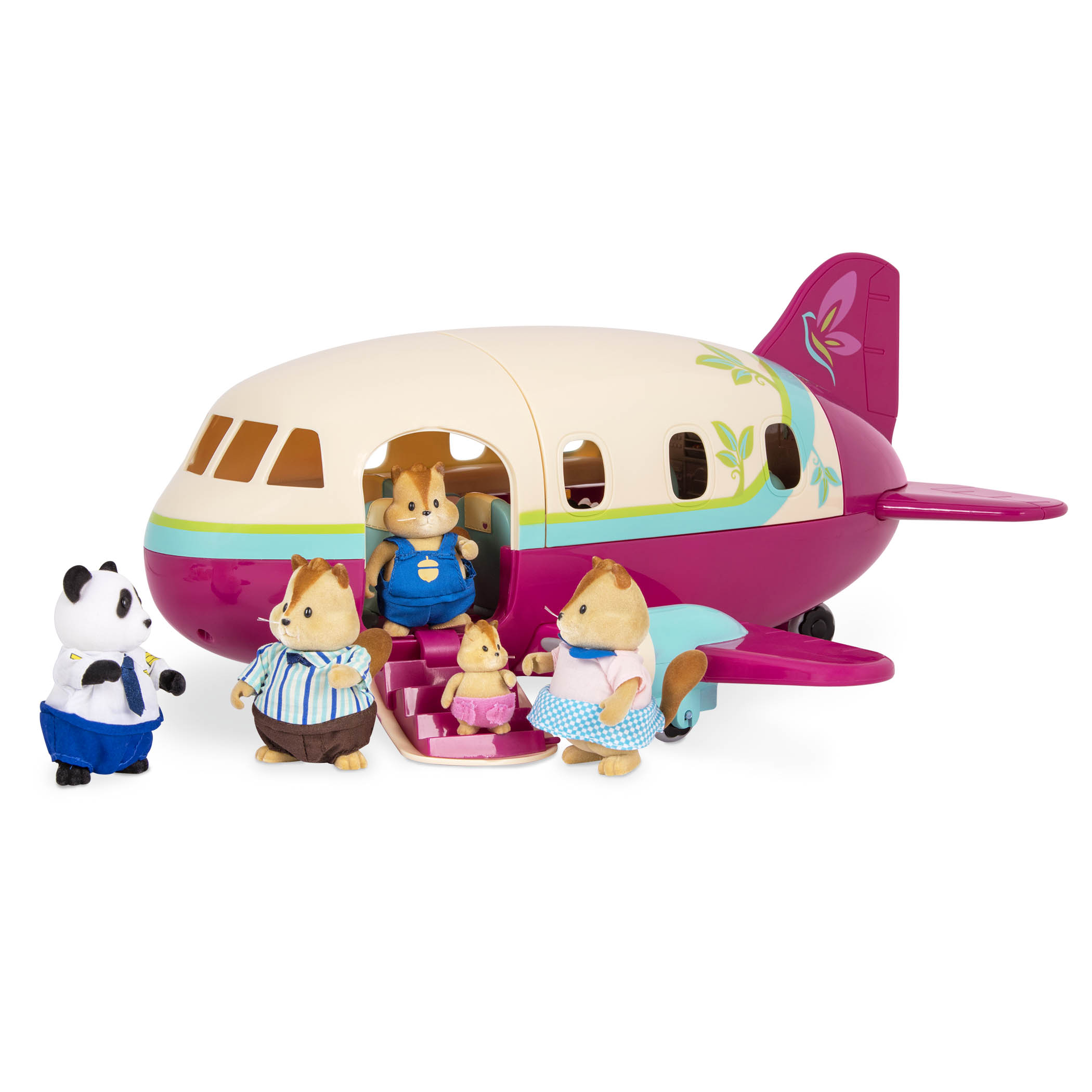 Toy airplane with animal figurines