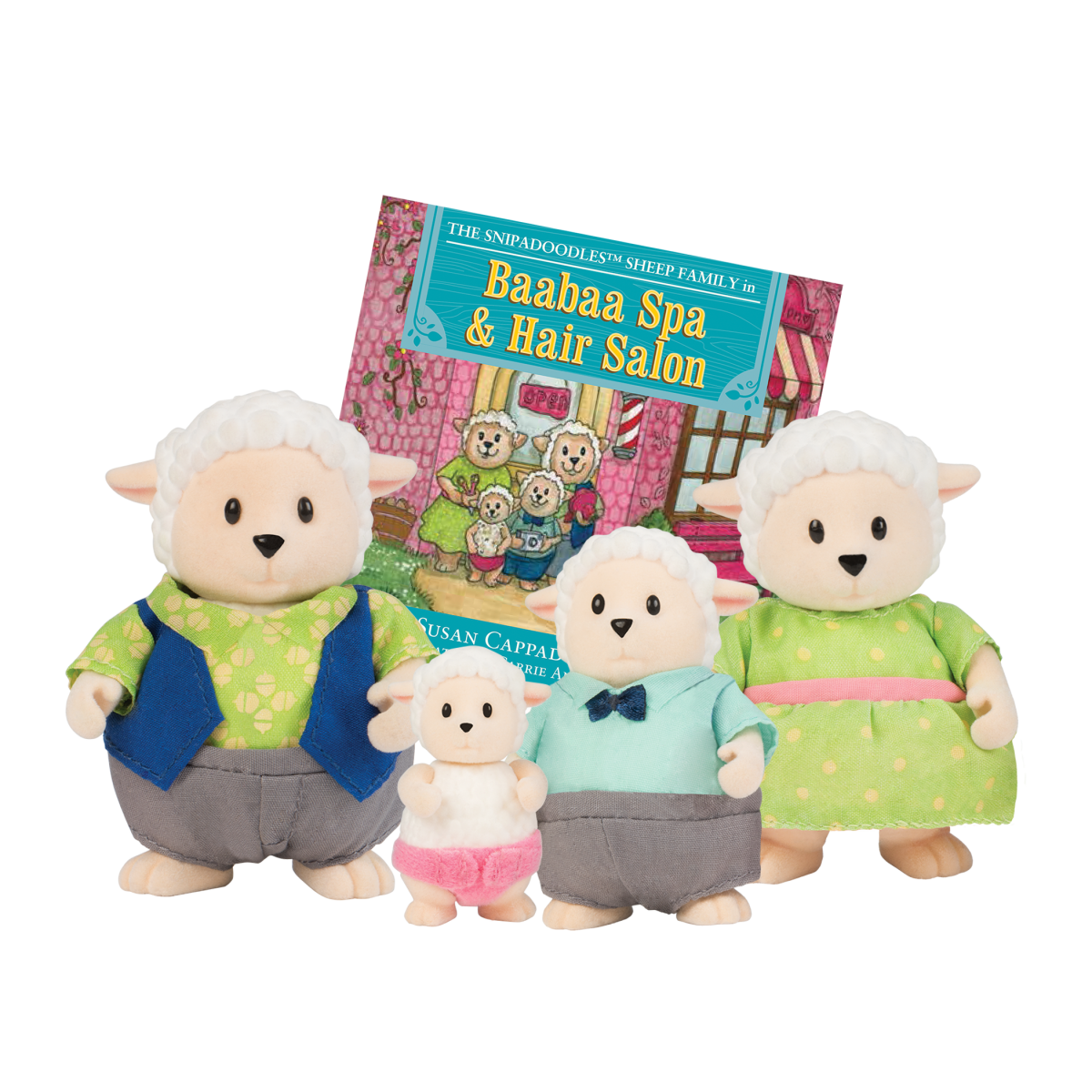 Snipadoodles Sheep Family Small Animal Figurines Li'l Woodzeez