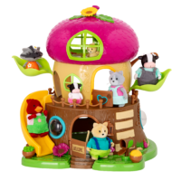 Acorn treehouse playset with animal figurines