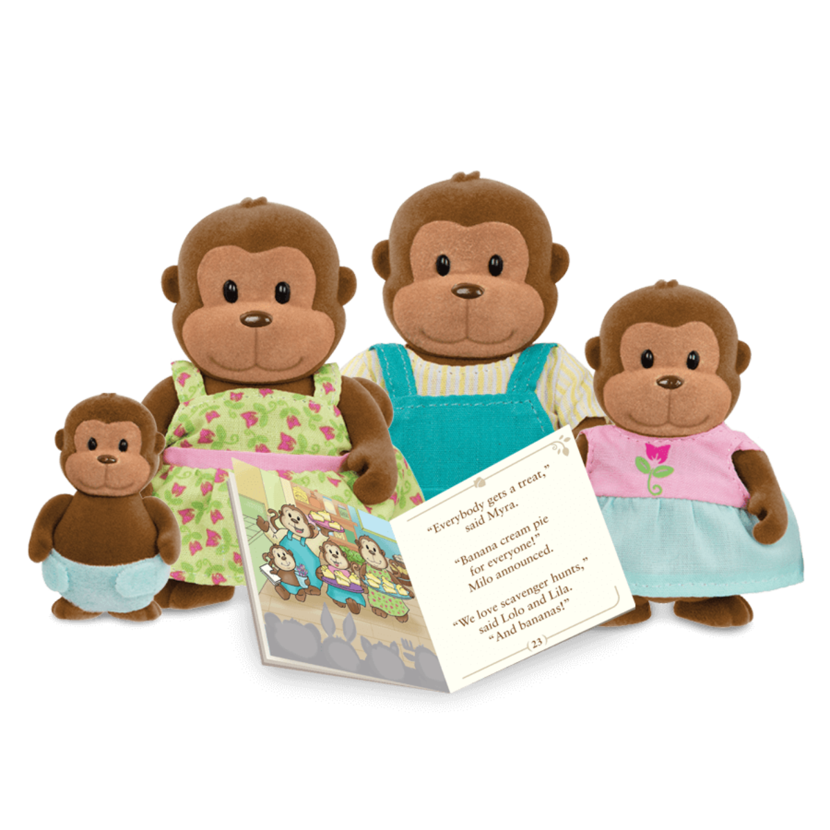 O'Funnigan Monkey Family | Small Animal Figurines | Li'l Woodzeez