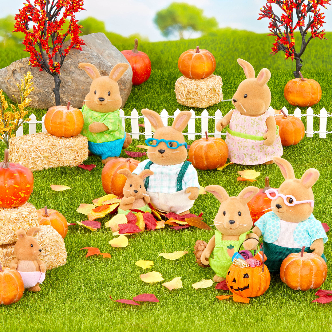 Cottonball Rabbits at the Pumpkin Patch