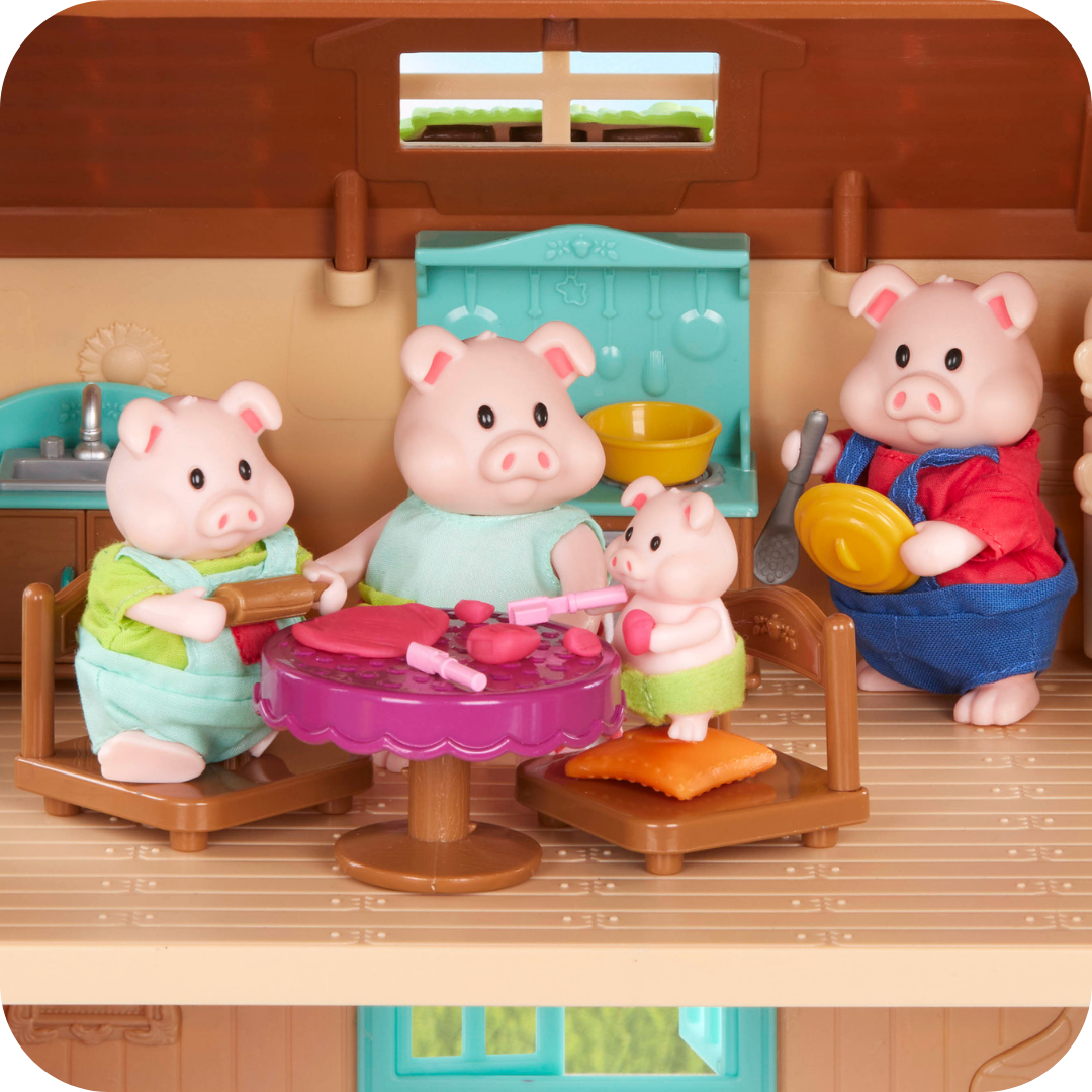 Curlicue Pigs Animal Figurine Set for Kids