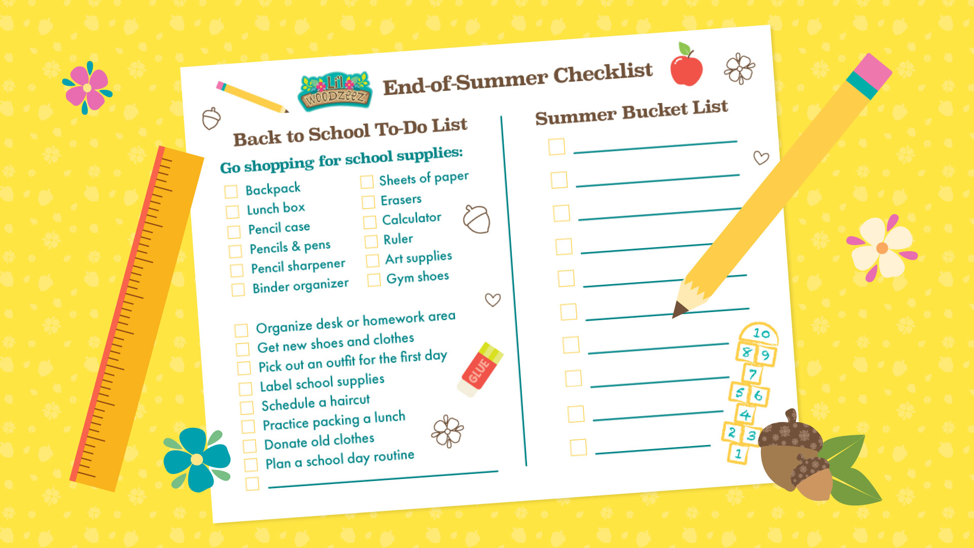 Lil Woodzeez Summer Checklist