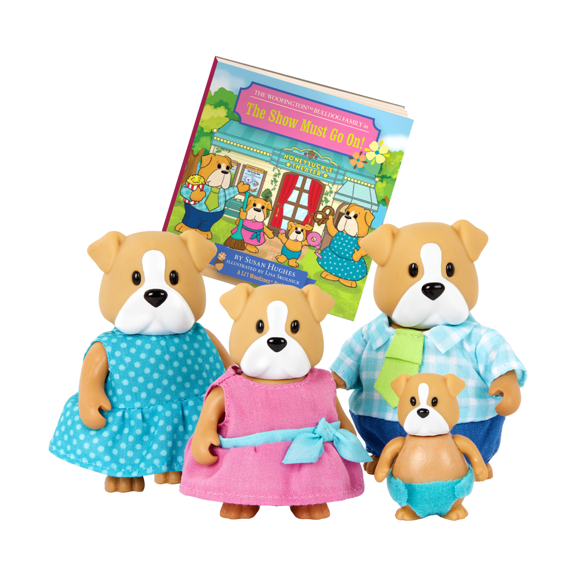 Woofington Dog Family Small Animal Figurines Li’l Woodzeez