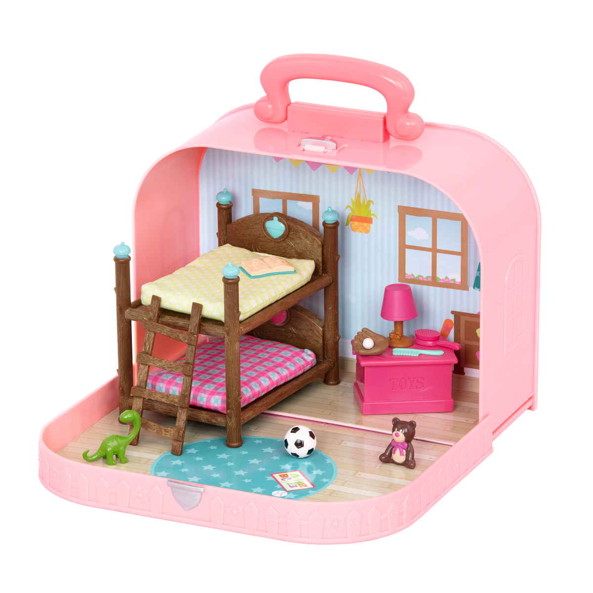 Travel Suitcase Playset Carry Case with Accessories Li’l Woodzeez
