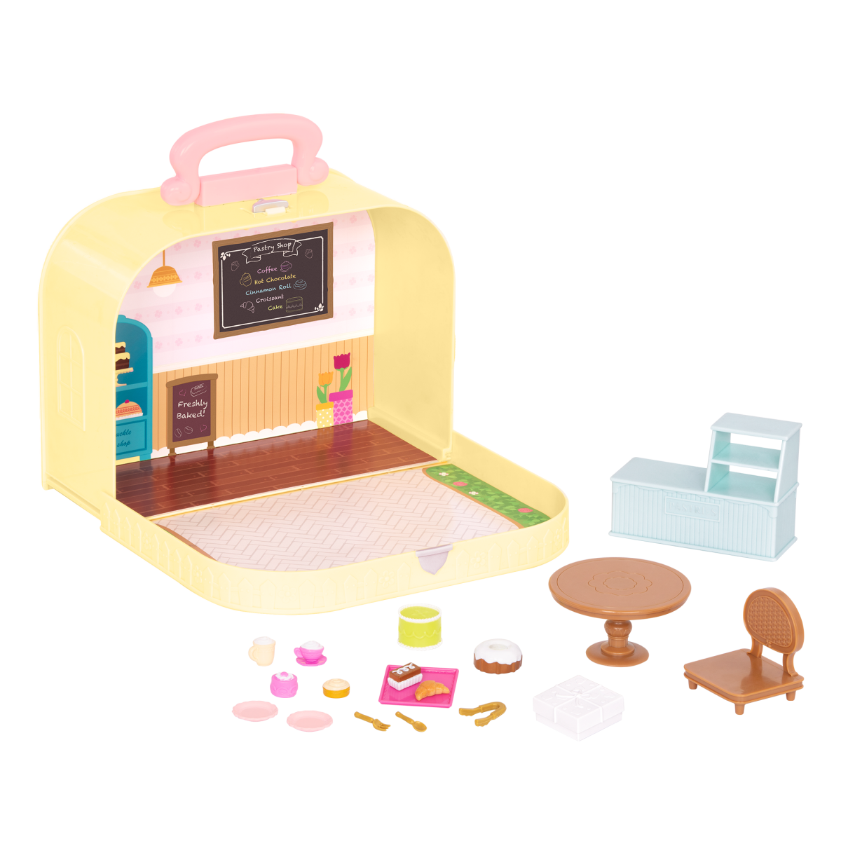 Travel Suitcase Playset Carry Case with Accessories Li’l Woodzeez