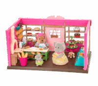 Bakery playset with animal figurines