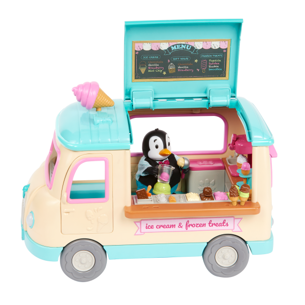 Scoops Ice Cream Truck Playset with Toy Food Li’l Woodzeez