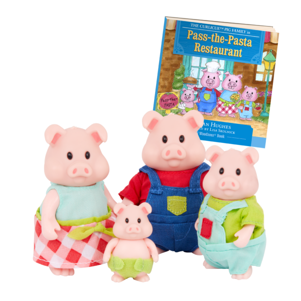 Woodzeez Curlicue Pig Family Figurines