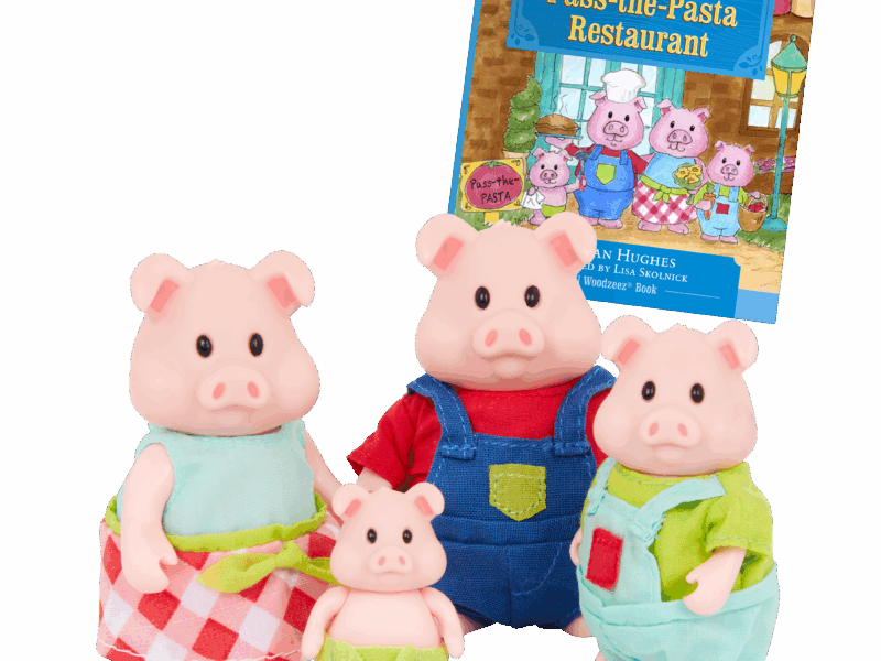 Woodzeez Curlicue Pig Family Figurines