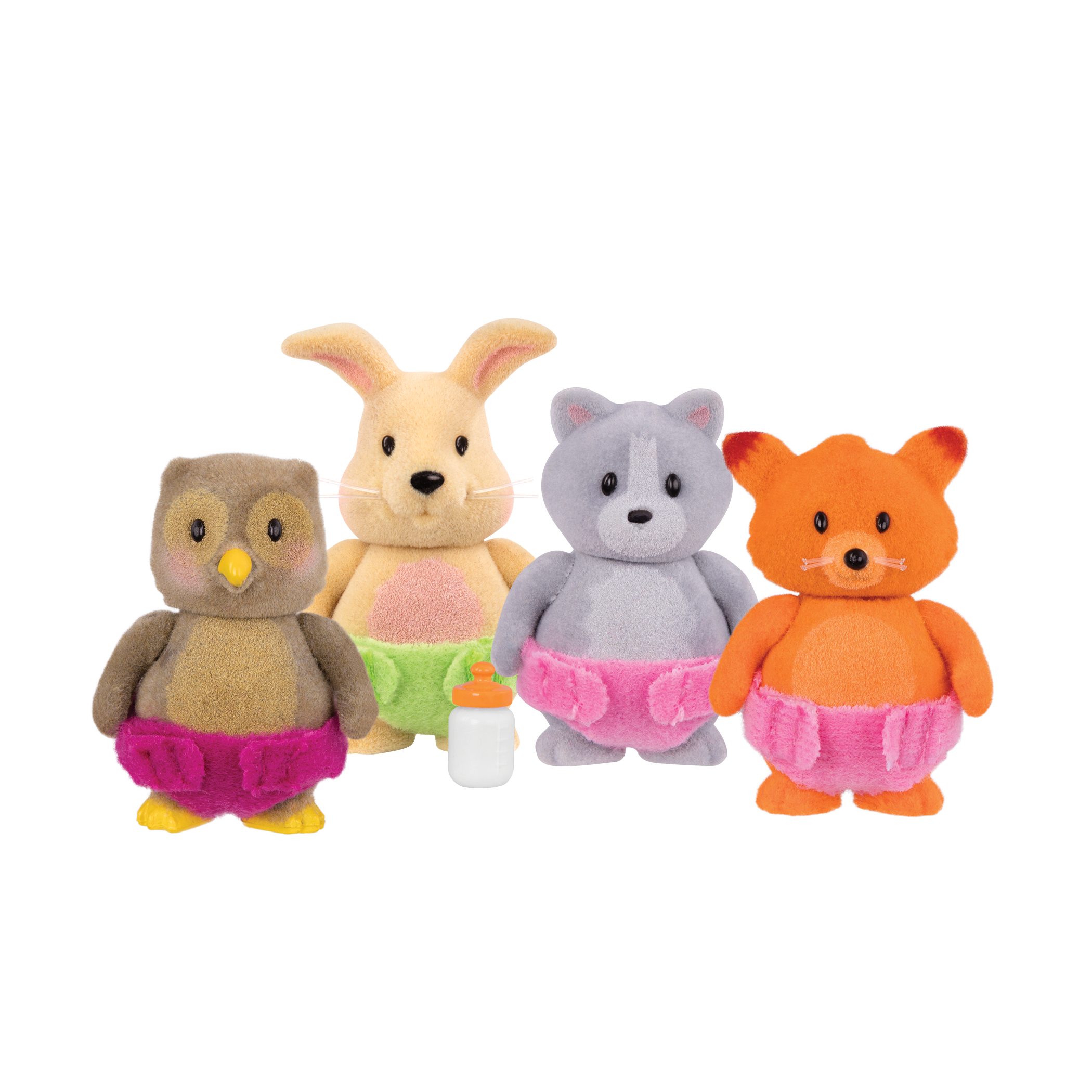 Babeez owl, rabbit, cat and fox