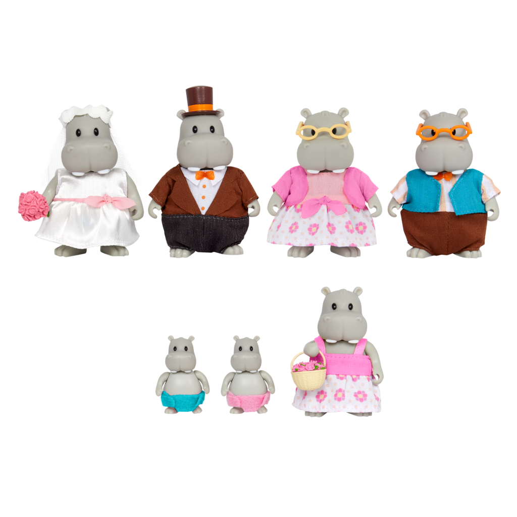 Pitterpotemus Hippo Family | Small Animal Figurines | Li’l Woodzeez