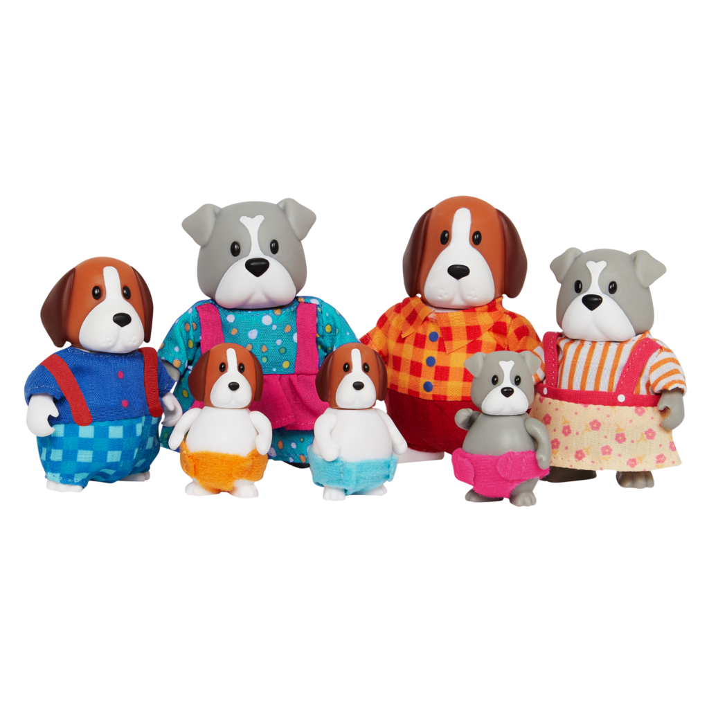 Digglesby Dog Family | Animal Figurine Set | Li’l Woodzeez