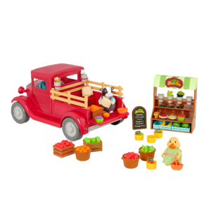 Woodzeez Farmers Market Truck with Stand and Figurines