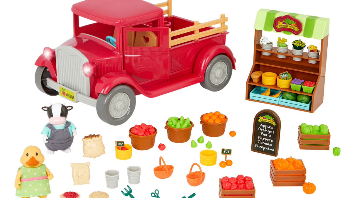 Farmer's Market Truck | Toy Truck with Accessories | Li'l Woodzeez