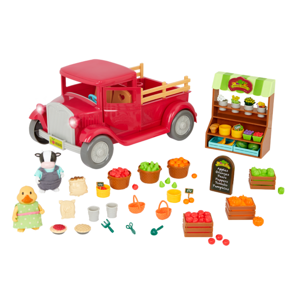 Farmer’s Market Truck Toy Truck with Accessories Li’l Woodzeez