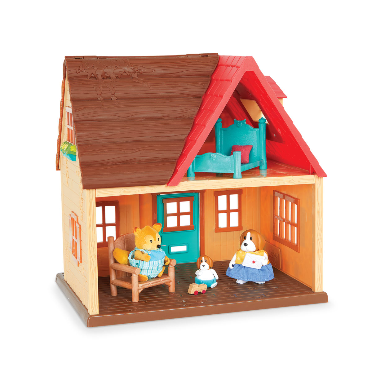 Sunny Acres Country House Playhouse with Mini Furniture Li’l Woodzeez