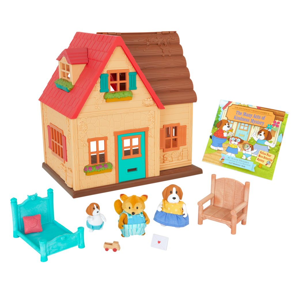 Sunny Acres Country House Playhouse with Mini Furniture Li’l Woodzeez