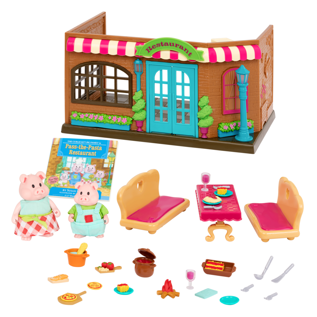 Pass-The-Pasta Restaurant | Deluxe Kitchen Playset | Li’l Woodzeez